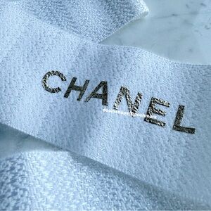 Chanel Limited Edition white tweed extra wide wrapping ribbon